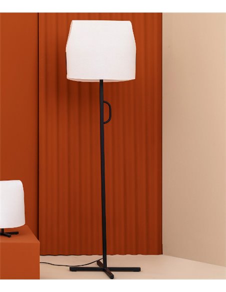 Luang floor lamp - Faro - Modern design with beige or camel papyrus lampshade