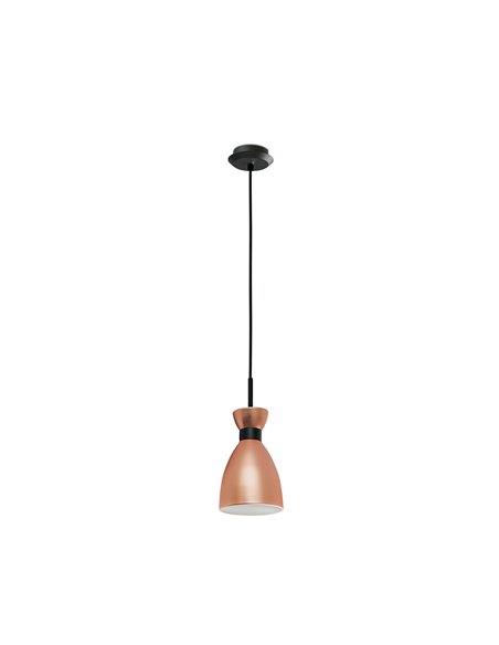 Retro pendant light - Faro - Steel lampshade in 2 colours, vintage style