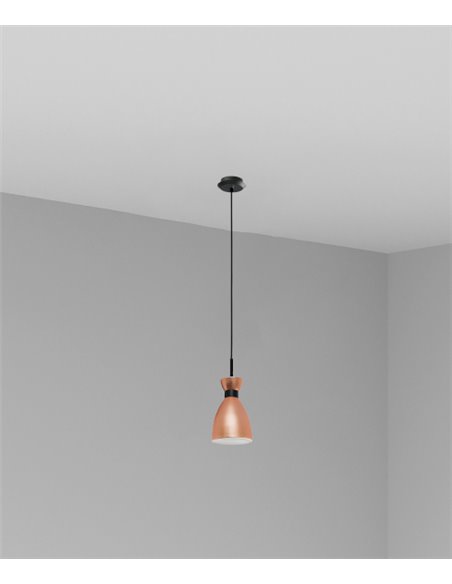 Retro pendant light - Faro - Steel lampshade in 2 colours, vintage style