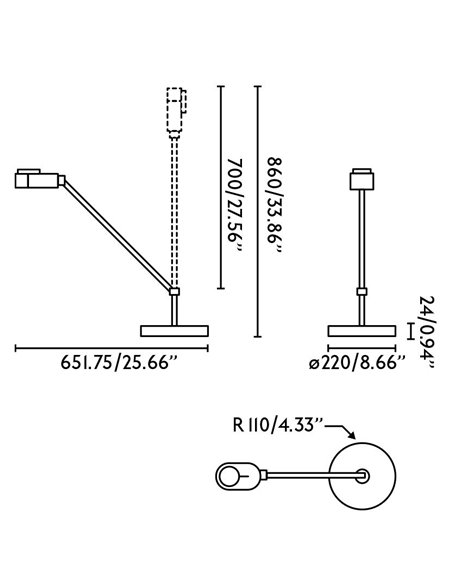 Inviting desk light - Faro - Study lamp with adjustable head, LED dimmable