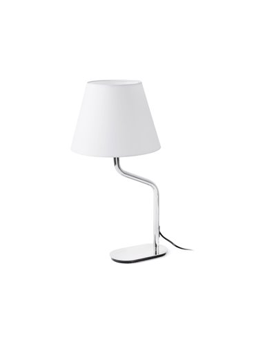 Eterna table lamp - Faro - Modern design in chrome with white, beige or black shade