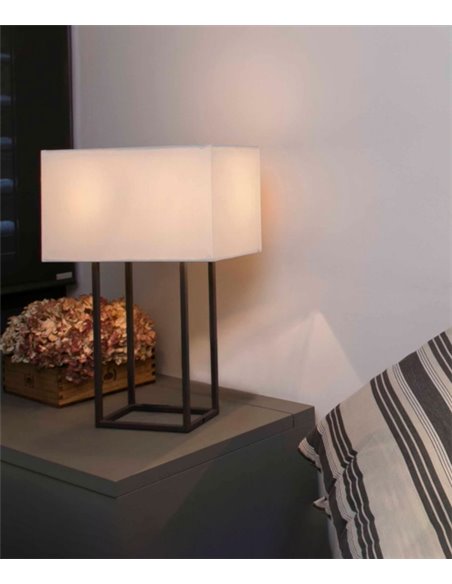 Vesper table lamp - Faro - Rectangular fabric lampshade