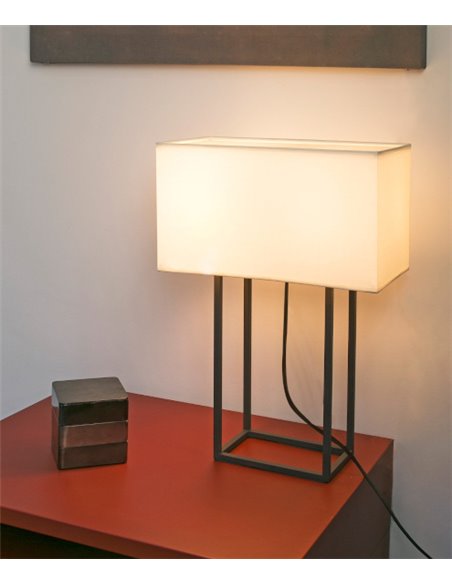 Vesper table lamp - Faro - Rectangular fabric lampshade