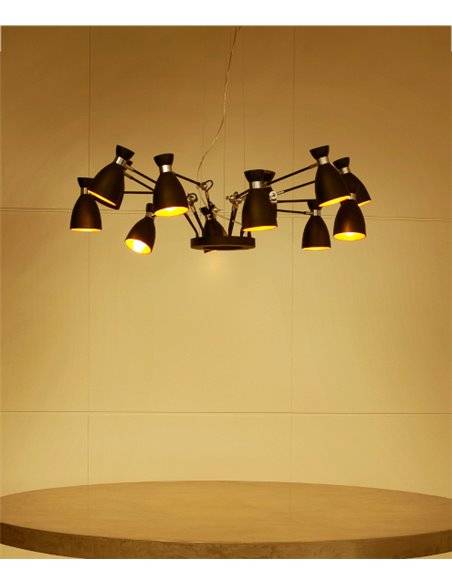 Retro pendant light - Faro - Vintage lamp with 12 lights, available in 3 colours