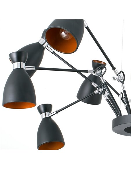 Retro pendant light - Faro - Vintage lamp with 12 lights, available in 3 colours