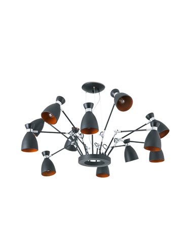 Retro pendant light - Faro - Vintage lamp with 12 lights, available in 3 colours