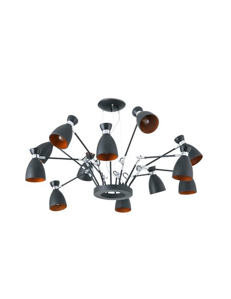 Retro pendant light - Faro - Vintage lamp with 12 lights, available in 3 colours