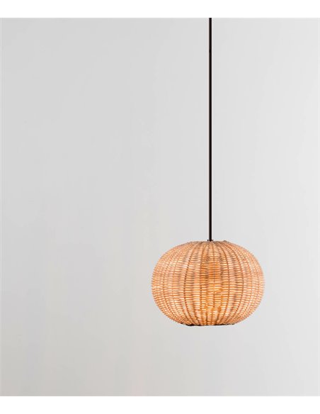 Haka pendant light - Faro - Circular rattan lampshade, natural look