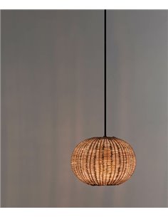 Haka pendant light - Faro - Circular rattan lampshade, natural look