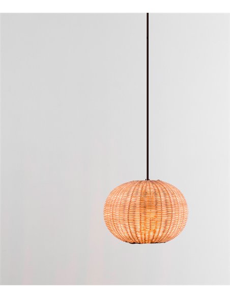 Haka pendant light - Faro - Circular rattan lampshade, natural look