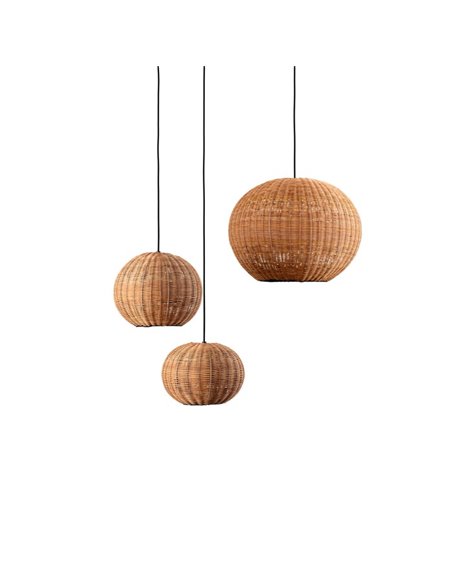 Haka pendant light - Faro - Circular rattan lampshade, natural look