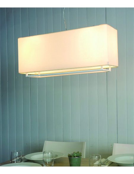 Vesper pendant light - Faro - Rectangular lamp, fabric shade