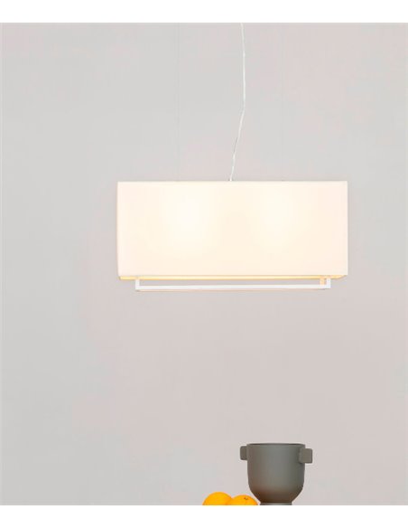 Vesper pendant light - Faro - Rectangular lamp, fabric shade