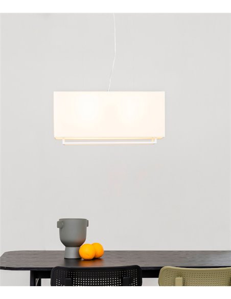 Vesper pendant light - Faro - Rectangular lamp, fabric shade