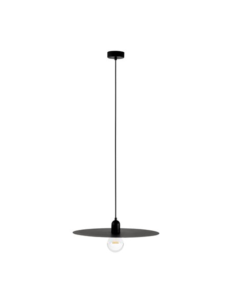 Plat pendant light - Faro - Decorative lamp made of steel in black or white