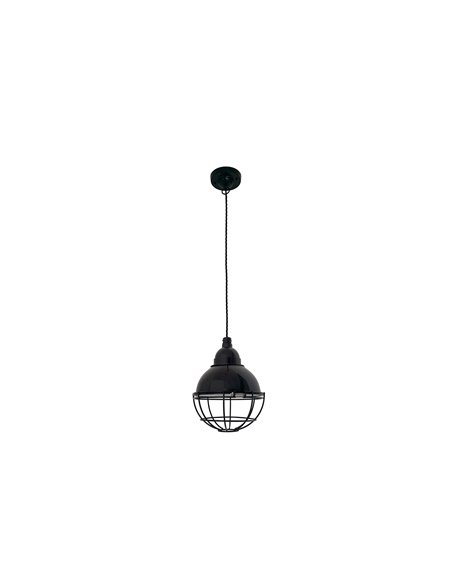 Claire pendant light - Faro - Vintage lamp, green or black steel structure