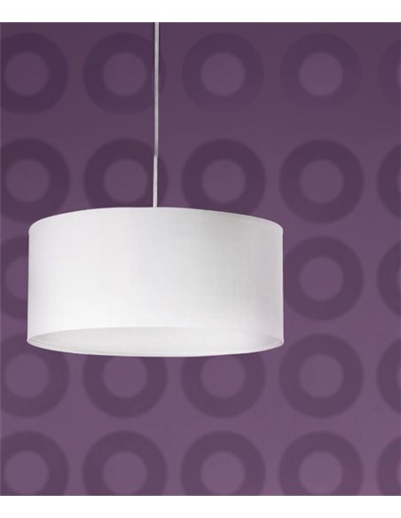 Seven pendant light - Faro - White fabric lampshade in 2 sizes