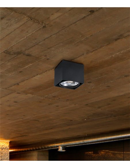 Tecto AR111 ceiling spotlight - Faro - Square lamp in white or black