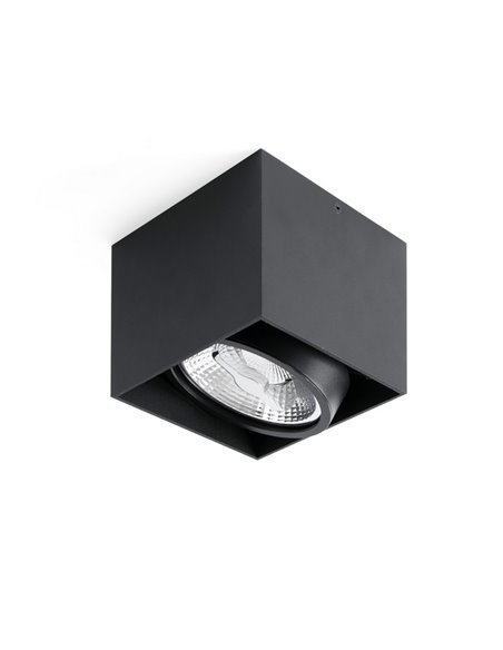 Tecto AR111 ceiling spotlight - Faro - Square lamp in white or black