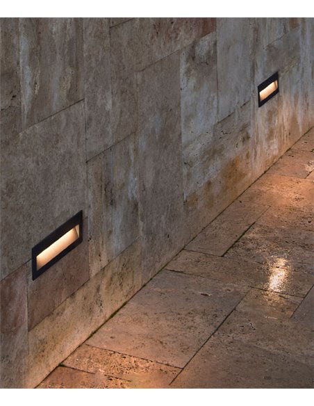 Nat outdoor recessed wall light - Faro - Modern horizontal design, LED lamp