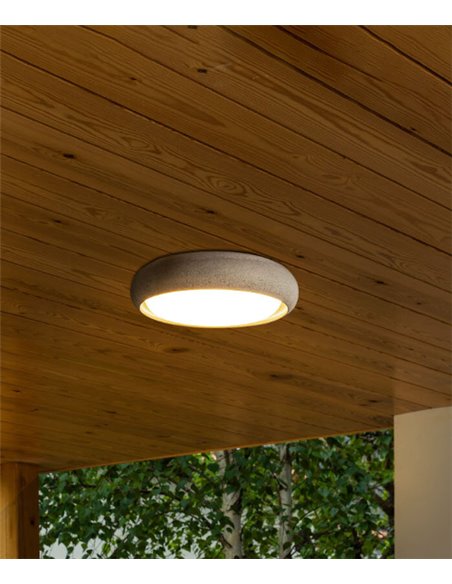 Anga outdoor ceiling light - Faro - Round cement design in 2 sizes and colours