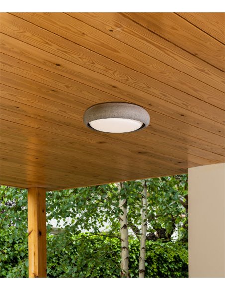 Anga outdoor ceiling light - Faro - Round cement design in 2 sizes and colours