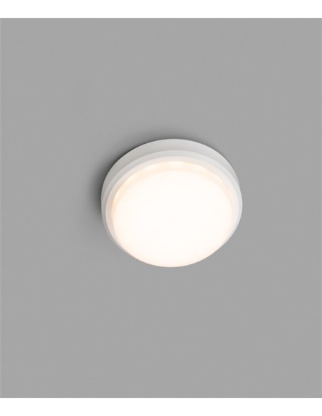 Tom outdoor wall/ceiling light - Faro - Round design in white or grey, 2 sizes