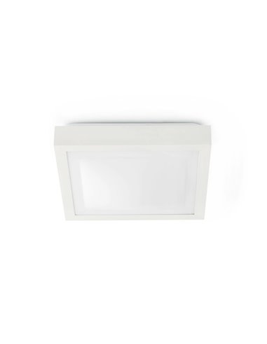 Tola ceiling light - Faro - Square design in white or nickel, suitable for bathrooms (IP44)