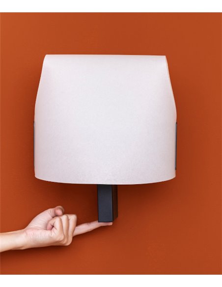 Luang wall light - Faro - Parchment lampshade in white or camel