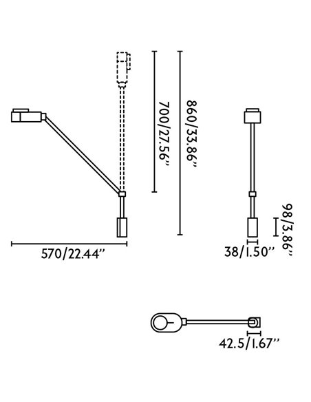 Inviting wall light - Faro - Dimmable LED reading lamp, adjustable arm