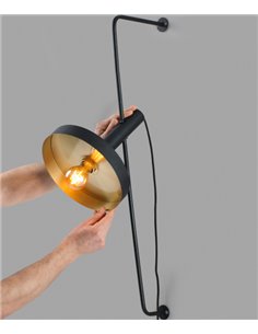 Whizz wall light - Faro - Vintage black and gold design