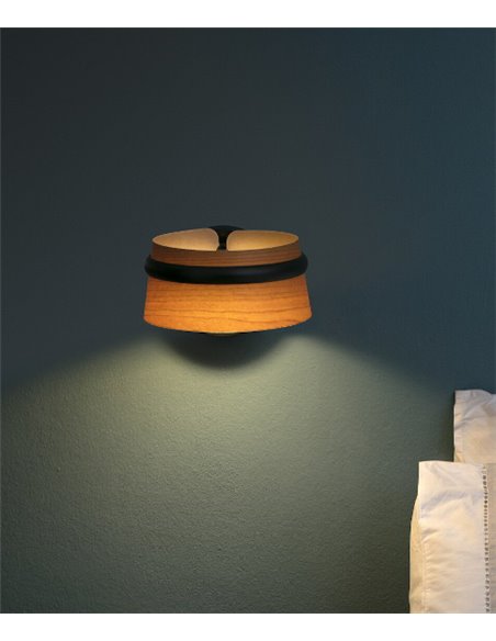 Loop wall light - Faro - Adjustable reading lamp, wood shade