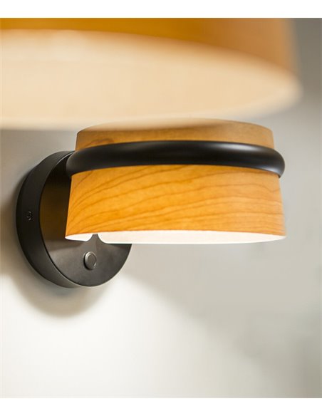 Loop wall light - Faro - Adjustable reading lamp, wood shade