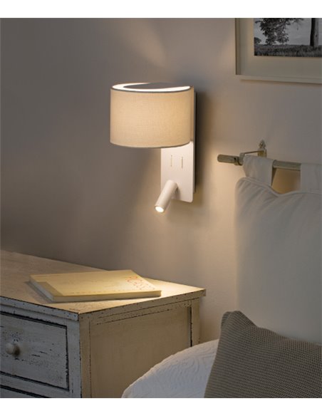 Fold wall light - Faro - Modern design with LED reader