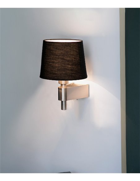 Room wall light - Faro - Modern lamp with black or white fabric shade