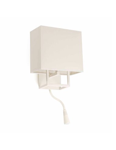 Vesper wall light - Faro - Lamp with LED reader, beige fabric lampshade