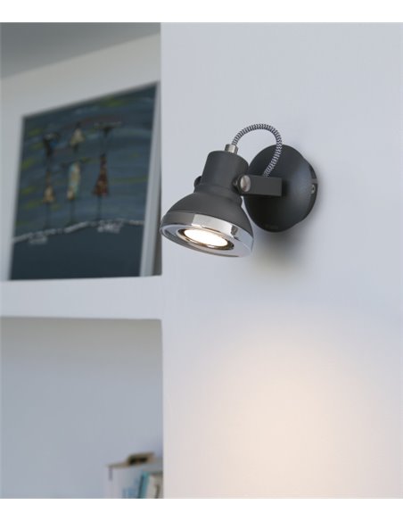 Ring wall light - Faro - Adjustable lamp in black or white