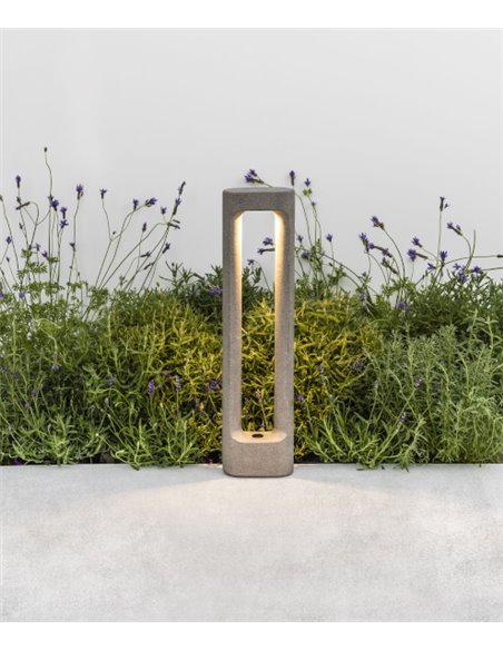 Totem outdoor bollard - Faro - Grey cement lantern 