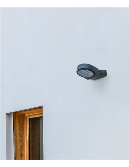 Muur outdoor spotlight - Faro - Modern swivel lamp, dark grey finish