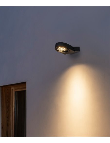 Muur outdoor spotlight - Faro - Modern swivel lamp, dark grey finish