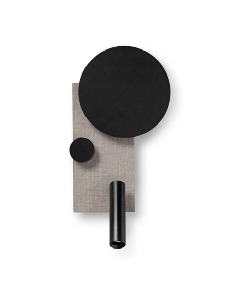 Wall lamp left with reader Klee - Faro - Grey steel, Dimmable, COB LED 2700K