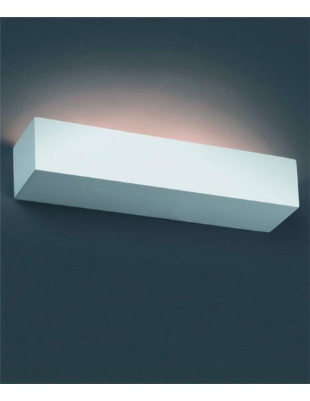 Eaco wall light - Faro - Rectangular plaster lamp, White, 35.3 cm