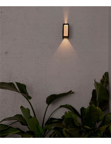 Log outdoor wall light - Faro - Aluminium grey, IP54, LED 3000K