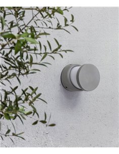 Block outdoor wall light - Faro - Round cement lamp