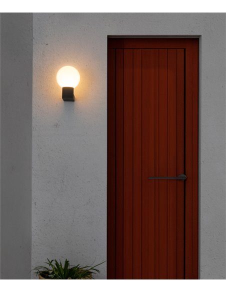 Outdoor wall light Moon - Faro - Aluminium Grey, IP44