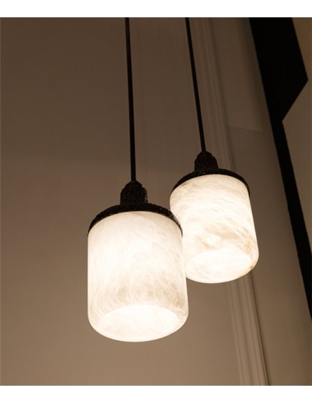 Kensington ceiling pendant - Mariner - Classic design, metal and alabaster shade