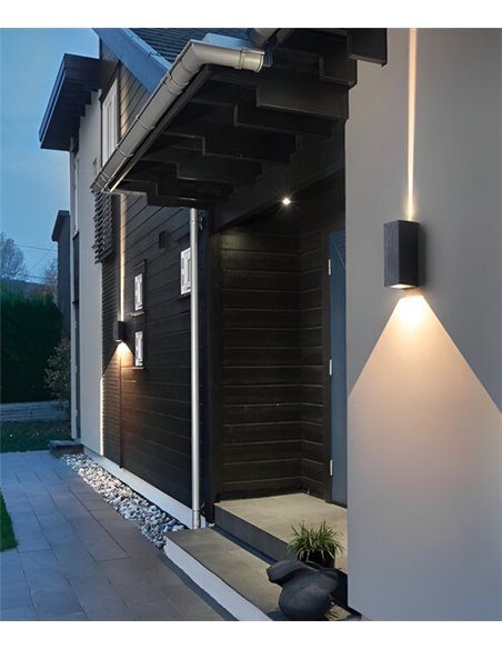 Outdoor wall light - Illus - Aluminium grey lamp, double light