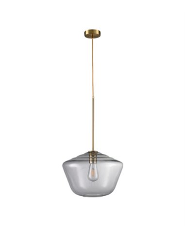 Pendant ceiling light - Illus - Grey or gold glass lampshade