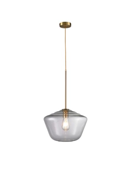 Pendant ceiling light - Illus - Grey or gold glass lampshade