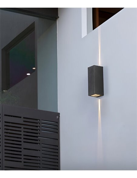 Outdoor wall light - Illus - Double light emission, grey finish